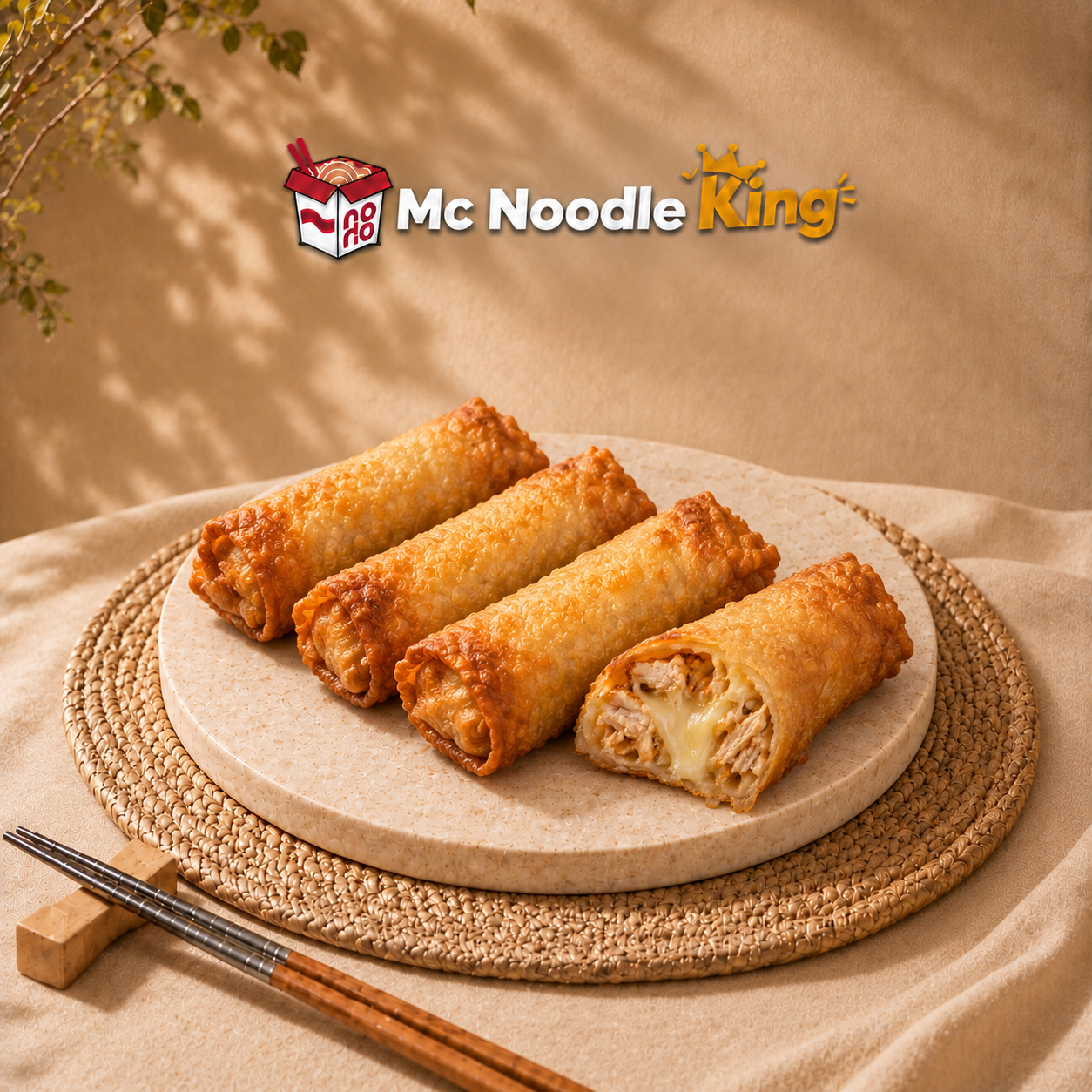 Crispy Chicken & Cheese Spring Rolls (4)